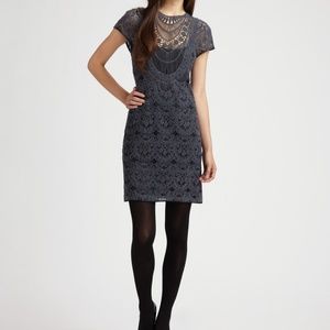 Gray Crochet Lace Dress